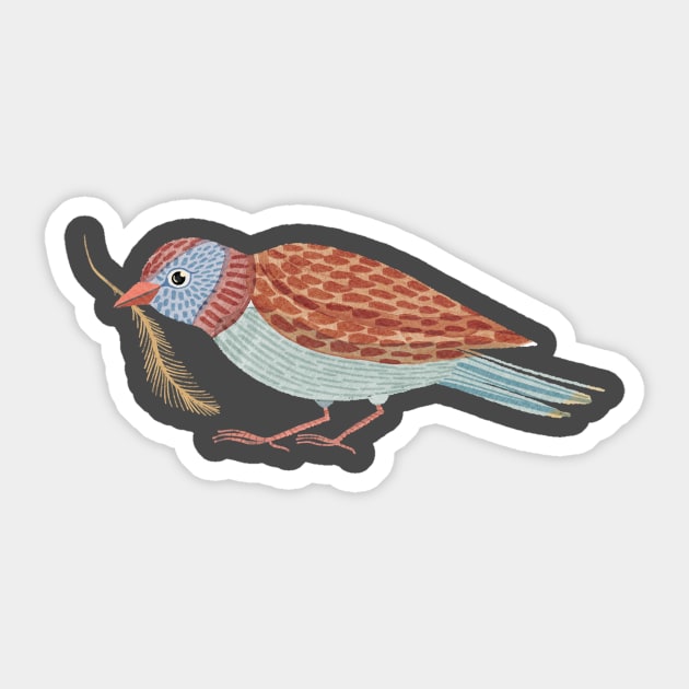 Bird with feather Sticker by Rebelform